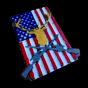 American Flag Deer Hunter Car Freshner Freshie
